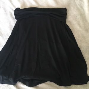Black knee length cotton skirt